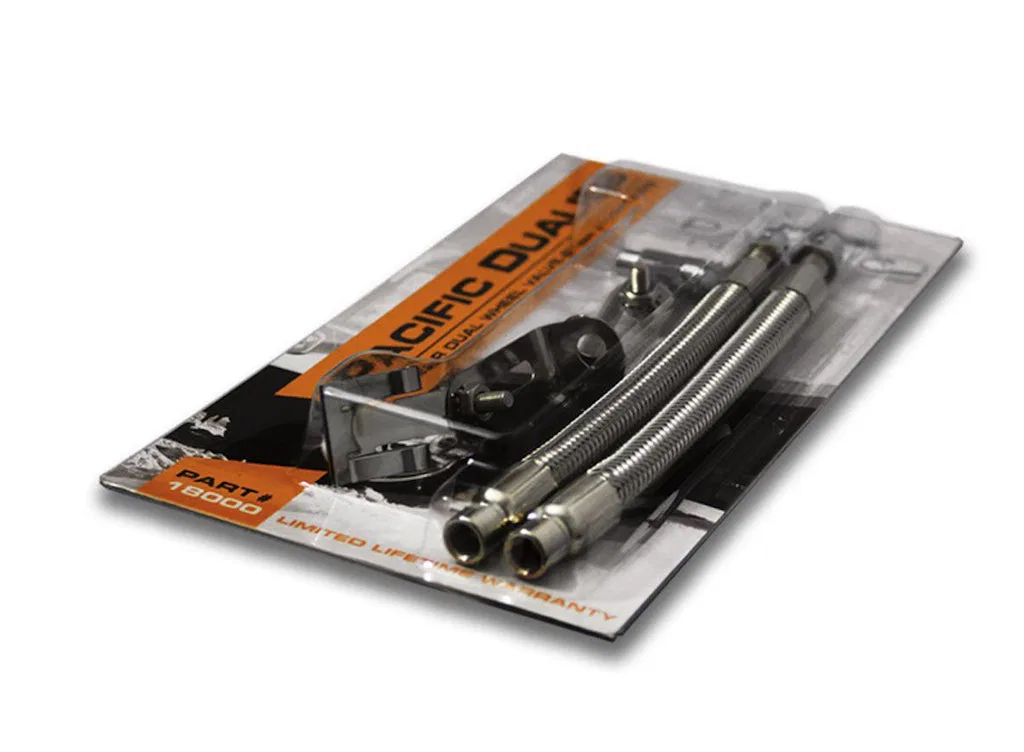 18100 – PACIFIC DUAL Spare Tire Inflation Kit, With Max EZ Air Valve Stem Extension And Large EZ Mounting Clips